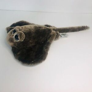 vtg 1994 the petting zoo sting ray manta ray gray silver‎ fur 13 inch plush